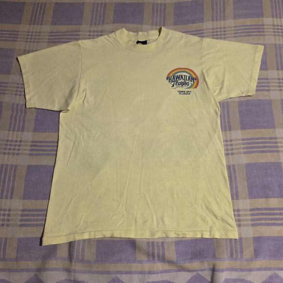 VTG 80s Hawaiian Tropic Sun Surfing Tanning Hobie Surf T Shirt USA Size M 1982 - Picture 2 of 9
